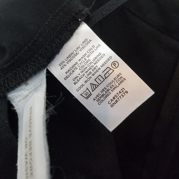 Loft black scalloped hem spaghetti strap linen blend romper - Picture 9 of 9